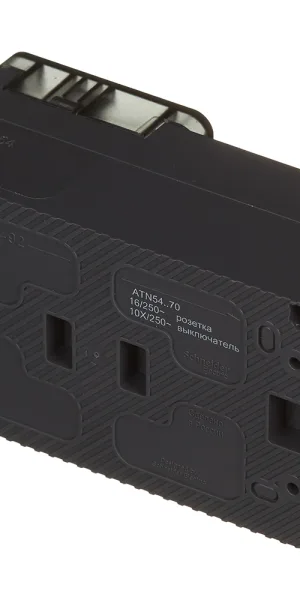Блок выключатель и розетка Systeme Electric AtlasDesign Profi54 одноклавишный накладной антрацит (ATN544070)