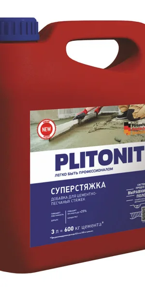 Добавка пластификатор для растворов Plitonit СуперСтяжка 3 л