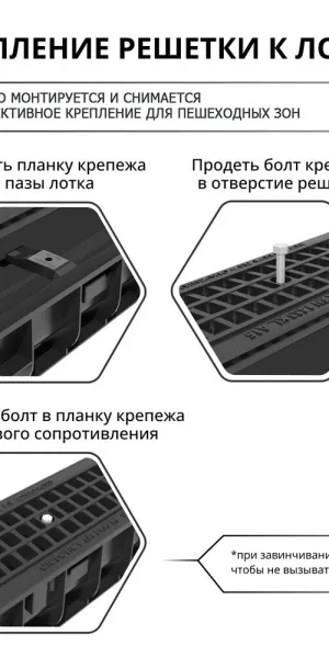 Решетка для лотка водоотводного пластиковая 500х138 мм Gidrolica черная