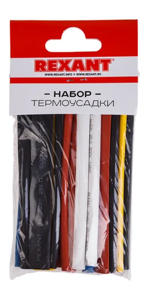 Трубка термоусадочная Rexant Auto Plus ТУТ 2/1 мм 100 мм 5 цветов (20 шт.)