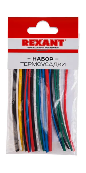 Трубка термоусадочная Rexant Small Tube ТУТ 2/1 мм 100 мм 6 цветов (20 шт.)