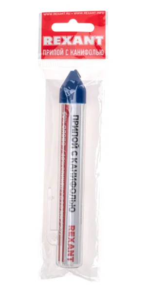 Припой Rexant d1, Sn60 Pb40 Flux 2.2% с канифолью 20 г (09-3103)
