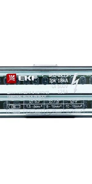 Шина нулевая EKF PROxima 2х15 отверстий в корпусе (sn0-2х15)