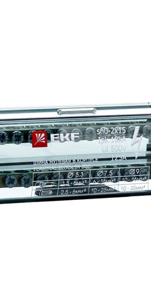 Шина нулевая EKF PROxima 2х15 отверстий в корпусе (sn0-2х15)