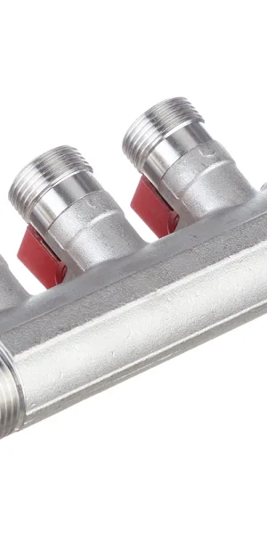 Коллектор Henco 1 ВР(г) х 3 выхода 3/4 НР(ш) ЕК х 1 НР(ш) с шаровыми кранами (VB060503-ROOD)