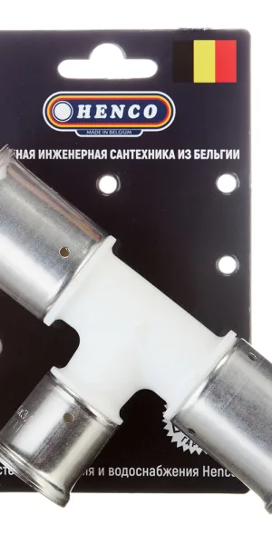 Тройник Henco (10PKW-322632) 32(пресс) х 26(пресс) х 32(пресс) белый PVDF