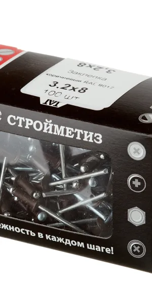 Заклепка вытяжная 3,2x8 мм алюминий/сталь коричневая RAL 8017 (100 шт.)