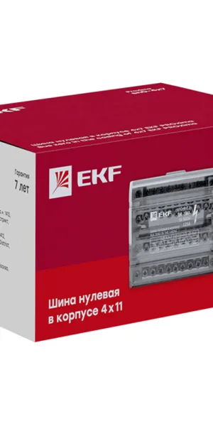 Шина нулевая EKF PROxima 4х7 отверстий в корпусе (sn0-4х7)