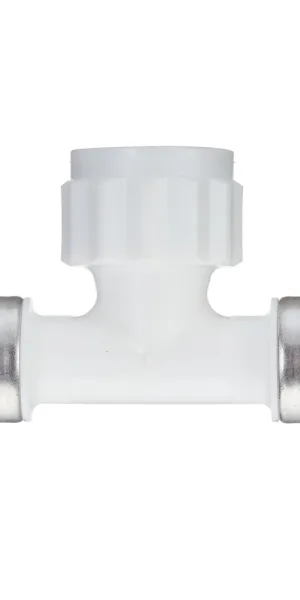 Тройник Henco (13PKW-260526) 26(пресс) х 3/4 ВР(г) х 26(пресс) белый PVDF