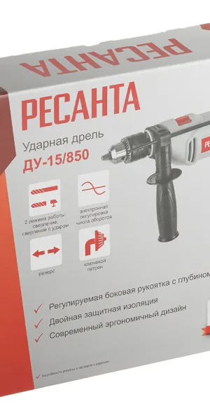 Дрель сетевая ударная Ресанта ДУ-15/850 850 Вт ключевой патрон (75/8/3)