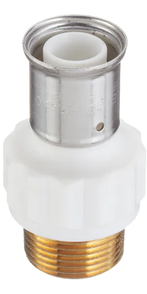 Муфта Henco (17PKW-2606) 26(пресс) х 1 НР(ш) белая PVDF