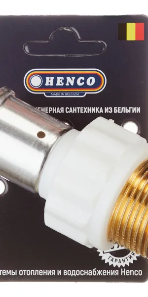 Муфта Henco (17PKW-2606) 26(пресс) х 1 НР(ш) белая PVDF