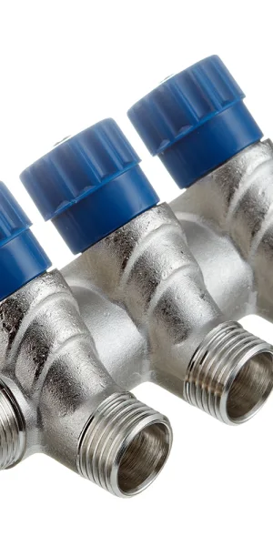 Коллектор Valtec 3/4 ВР(г) х 3 выхода 1/2 НР(ш) х 3/4 НР(ш) регулируемый (VTc.560.N.0503)