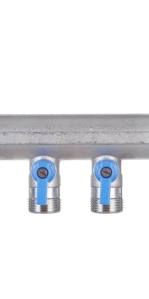 Коллектор Henco 1 ВР(г) х 4 выхода 3/4 НР(ш) ЕК х 1 НР(ш) с шаровыми кранами (VB060504-BLAUW)