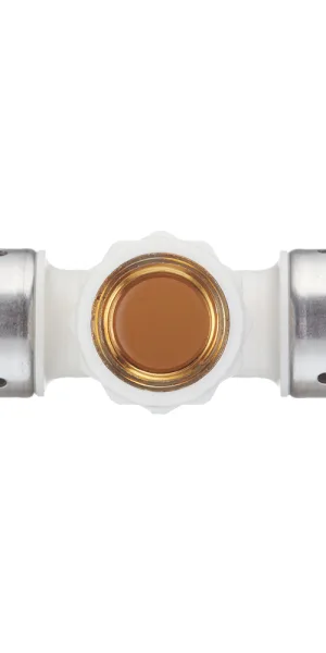 Тройник Henco (13PKW-260426) 26(пресс) х 1/2 ВР(г) х 26(пресс) белый PVDF