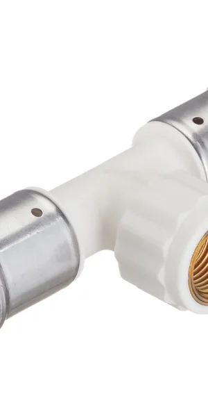 Тройник Henco (13PKW-260426) 26(пресс) х 1/2 ВР(г) х 26(пресс) белый PVDF
