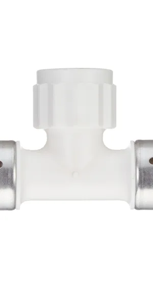 Тройник Henco (13PKW-260426) 26(пресс) х 1/2 ВР(г) х 26(пресс) белый PVDF