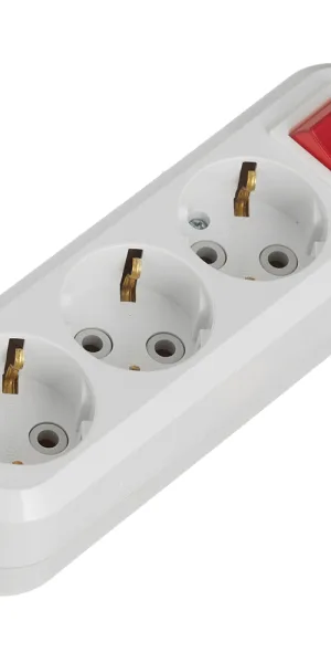 Колодка электрическая 3 розетки Makel 16 А 250 В 2,2 кВт с выключателем белая (MGP211)