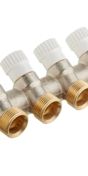 Коллектор Stout 3/4 ВР(г) х 4 выхода 3/4(ЕК) х 3/4 НР(ш) регулирующий (SMB 6851 343404)