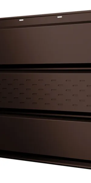 Софит металлический с центральной перфорацией Grand Line коричневый RAL 8017 2000х357х0,45 мм