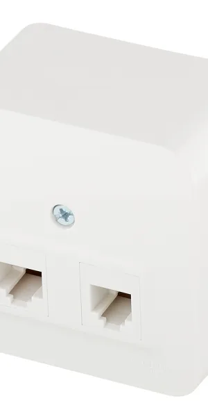 Розетка компьютерная/ телефонная Systeme Electric Blanca накладная белая RJ11/ RJ45 (BLNIA045111)