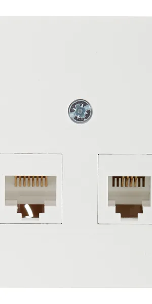 Розетка компьютерная/ телефонная Systeme Electric Blanca накладная белая RJ11/ RJ45 (BLNIA045111)