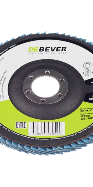 Круг лепестковый по металлу/древесине Debever 125х22,2 мм P40 торцевой (FDC125Z40/524)