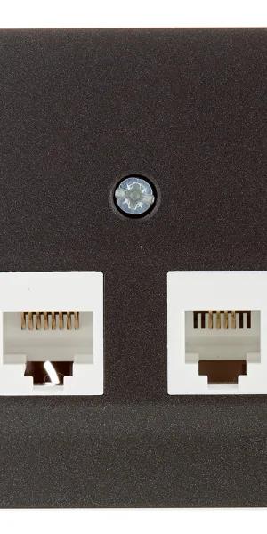 Розетка компьютерная/ телефонная Systeme Electric Blanca накладная антрацит RJ11/ RJ45 (BLNIA045116)