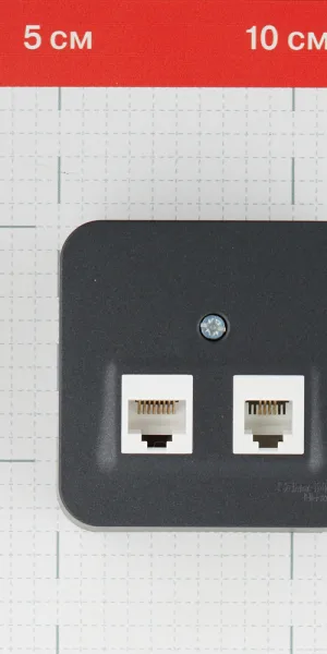 Розетка компьютерная/ телефонная Systeme Electric Blanca накладная антрацит RJ11/ RJ45 (BLNIA045116)