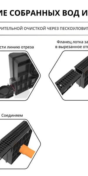 Лоток водоотводный пластиковый 1000х145х60 мм Gidrolica класс С250 (805)