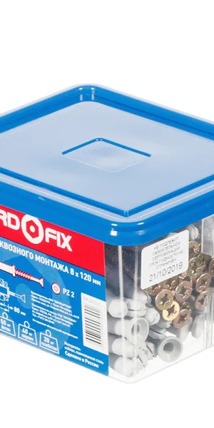 Дюбель распорный Hard-Fix PNDS 8x120 мм нейлон с шурупом для сквозного монтажа (40 шт.)