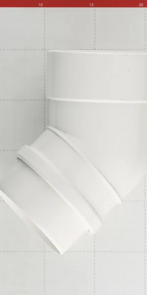Колено трубы Docke Lux пластиковое d100 мм 45° пломбир RAL 9003