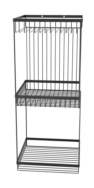 Полка для ванной Fora Connect трехъярусная 520х200х200 мм металл черная (FOR-DIM093B/4440)