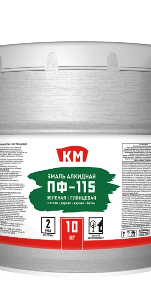 Эмаль ПФ-115 КМ зеленая глянцевая 10 кг