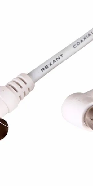 ТВ удлинитель Rexant штекер-гнездо угловой (1,5 м) белый (18-0022)
