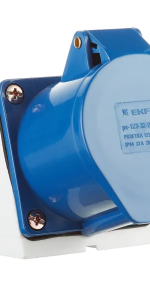 Розетка силовая угловая настенная EKF PROxima 2Р+РЕ 32 А 220 В IP44