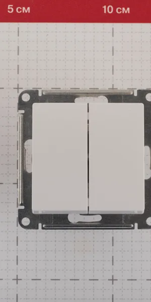 Выключатель Systeme Electric AtlasDesign двухклавишный встраиваемый белый (ATN000151)