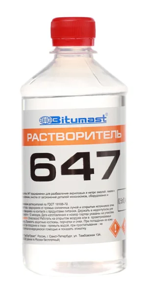 Растворитель 647 Bitumast 0,4 кг/0,5 л ГОСТ