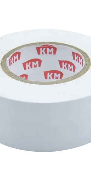 Изолента КМ ПВХ белая 19 мм 20 м односторонняя