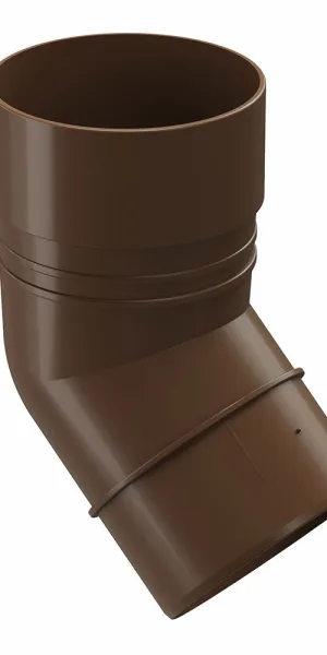 Колено трубы пластиковое d80 мм 45° Docke Standard коричневое RAL 8017