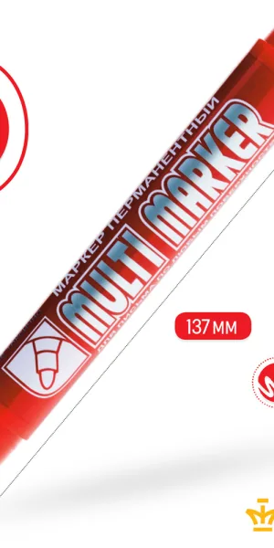 Маркер перманентный Crown Multi Marker красный грифель 3 мм