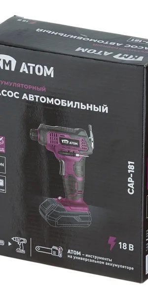 Насос автомобильный аккумуляторный КМ АТОМ 18 В без АКБ и ЗУ (CAP-181)