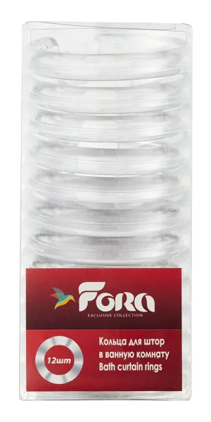 Кольца для штор Fora пластиковые прозрачные (12 шт.) (К13)