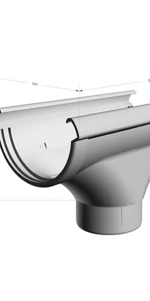 Воронка желоба Docke Lux пластиковая d140-100 мм пломбир RAL 9003
