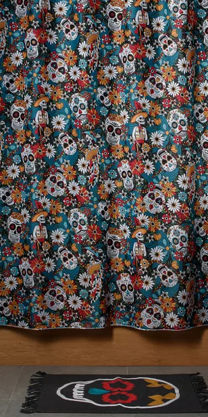 Штора для ванны Moroshka Los Muertos 1800х2000 мм полиэстер красная/синяя (T690-2)