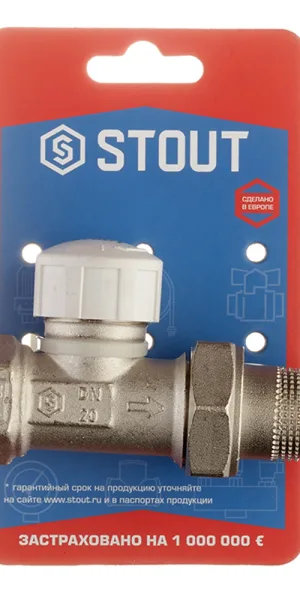 Клапан термостатический Stout 3/4 НР(ш) х 3/4 ВР(г) для радиатора (SVT 0003 000020)