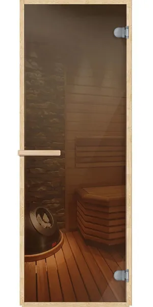 Дверь для бани и сауны стеклянная бронза DoorWood 690х1890 мм (DW01217)