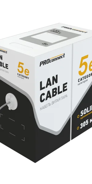Интернет-кабель (витая пара) UTP 4PR CAT5e 4х2х0,5 мм Proconnect Light (305 м)