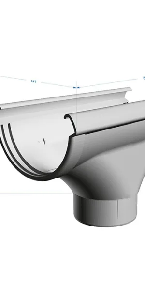 Воронка желоба Docke Lux пластиковая d140-100 мм шоколад RAL 8019