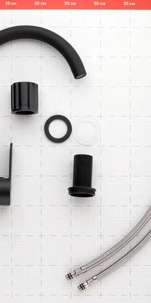 Смеситель для кухни Milardo Poli черный с высоким изливом однорычажный (POLBLJ0M05)